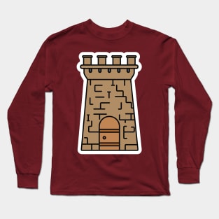 Stone Castle Tower Sticker vector illustration. Building Landmark object icon concept. Abstract castle sticker design logo with shadow. Long Sleeve T-Shirt